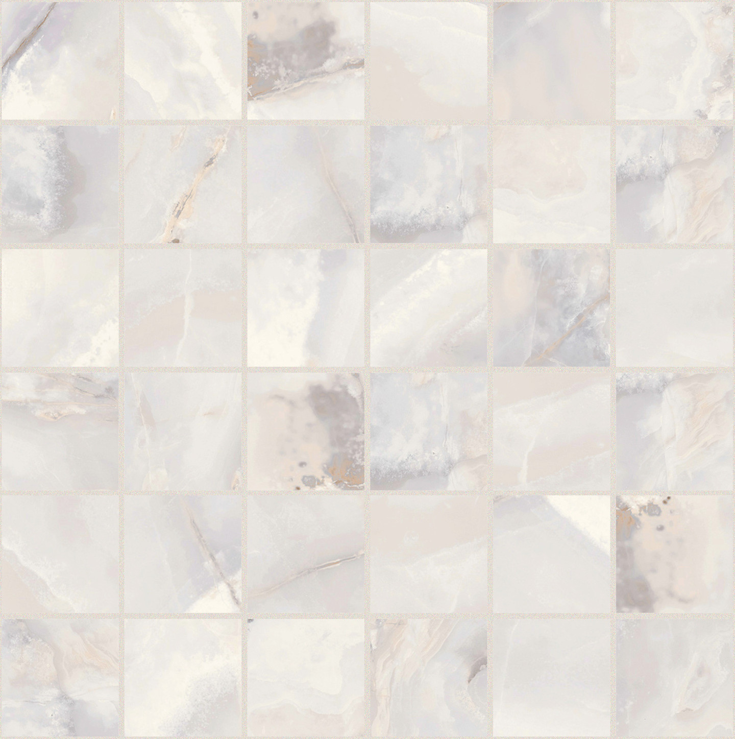 767641 На пол Onyx and More White Onyx Glossy Mosaico 5x5 30x30