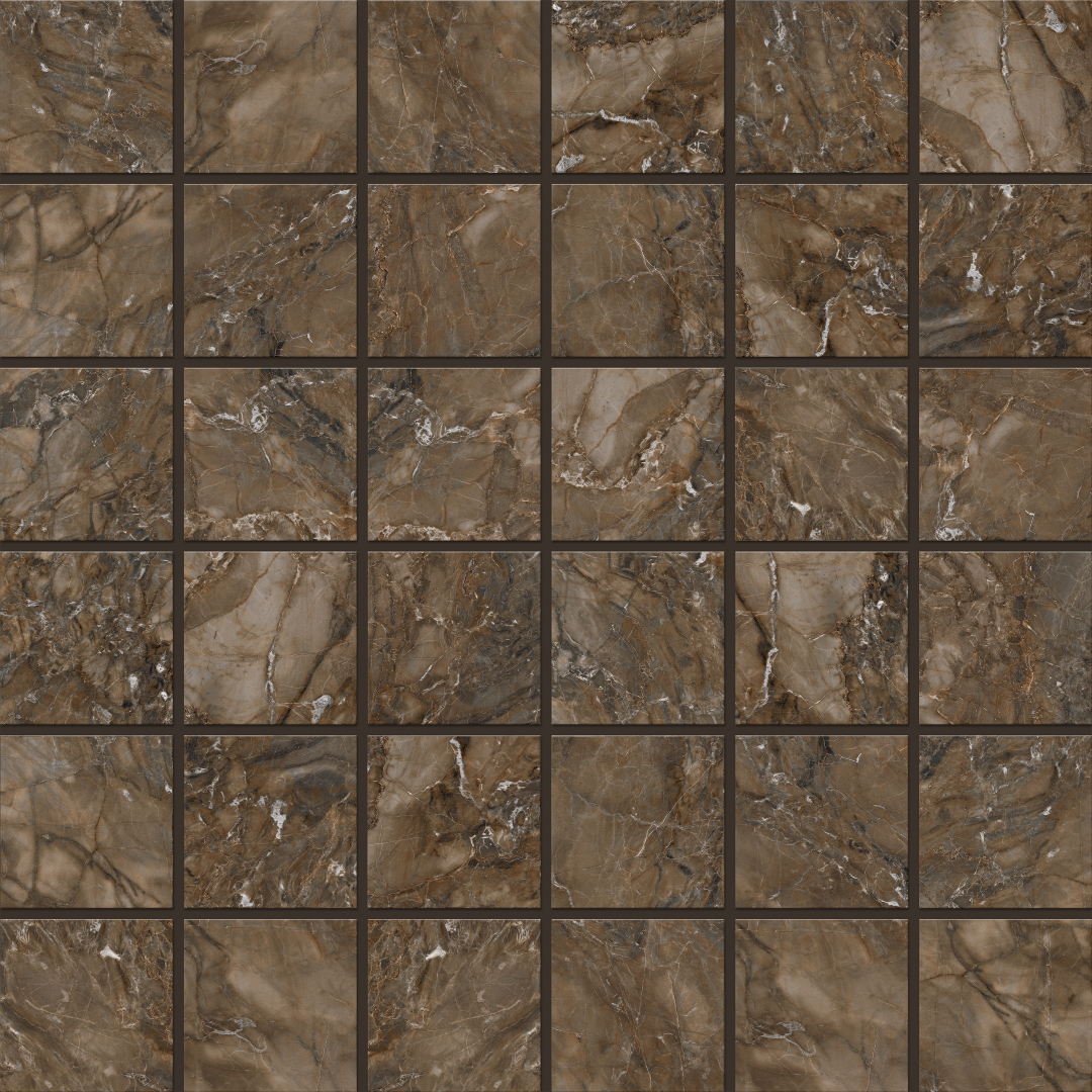 Mosaic/BR04_NS/30x30x9/5x5 Декор Bernini BR04 Темно-коричневый Неполированный (5х5) 30x30x9