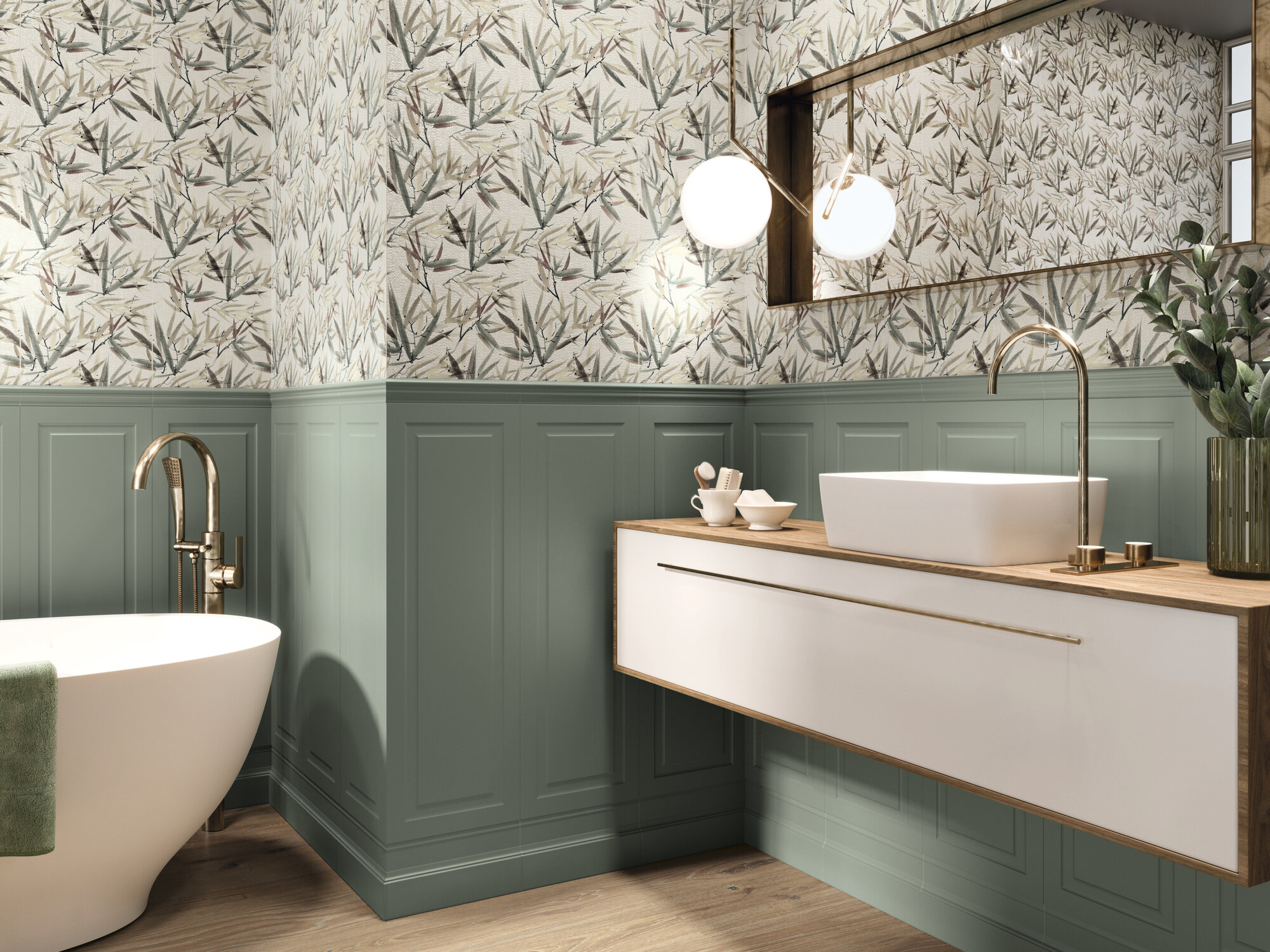 A043846 На стену Fables Lilium Beige Rect 30x90 - фото 14