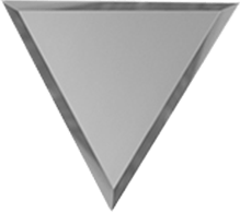 РЗСм1-01(вн) Настенная Зеркальная плитка Матовая серебряная полуромб с фацетом 10 мм 20x17