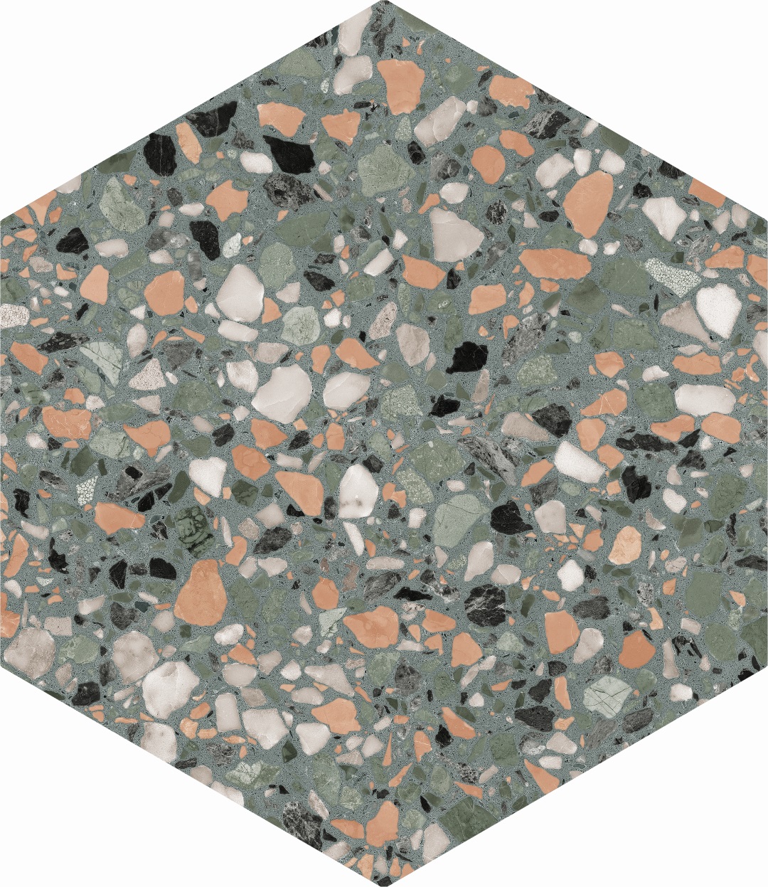 123384 На пол Terrazzo Teal 32x36.8