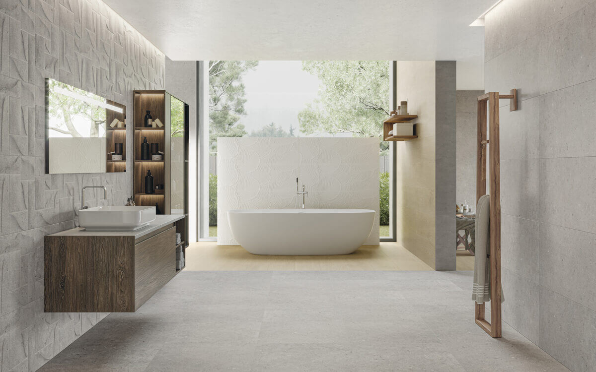 На пол Cement Stone Dark Grey Lapp 60x120 - фото 12