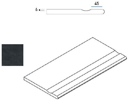 620090000410 Бордюр Materia X2 Титанио Бортик 30x60 с Выемкой Закругленный Натуральный