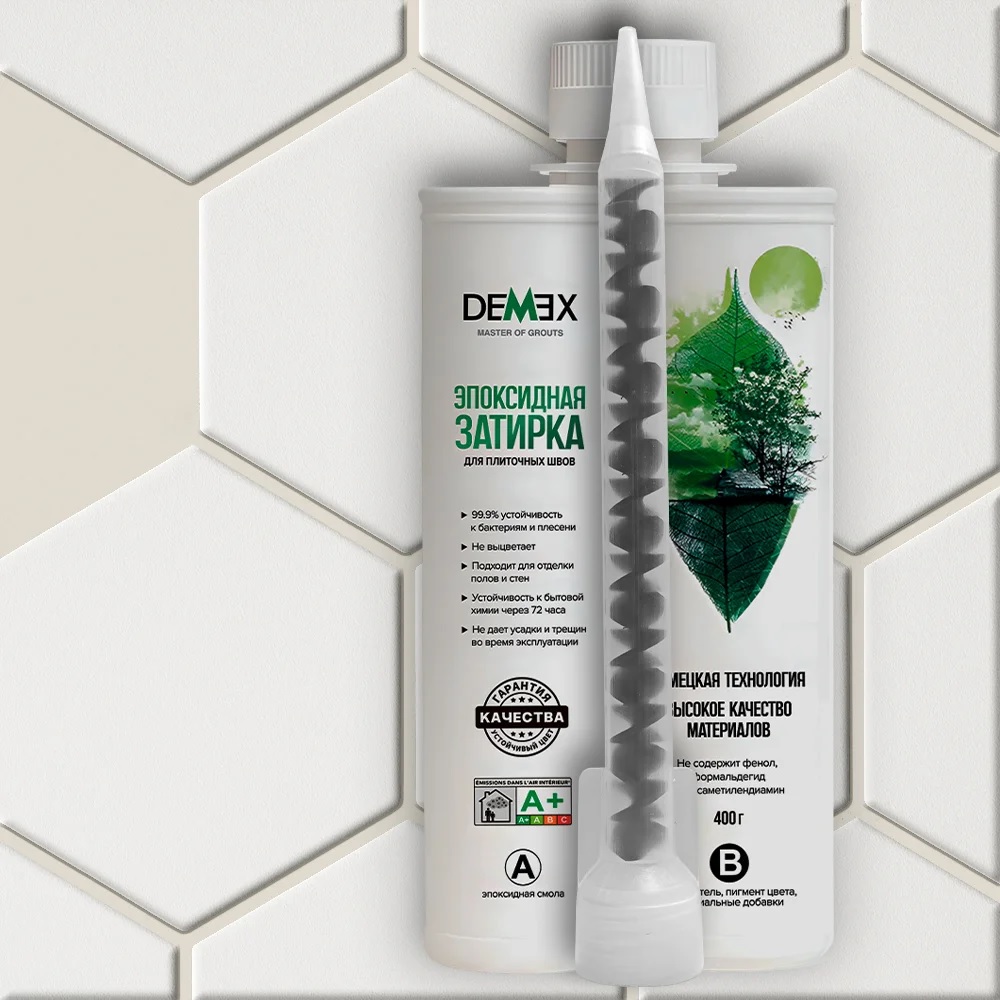  Глянцевая двухкомпонентная эпоксидная затирка 002 Кремовый