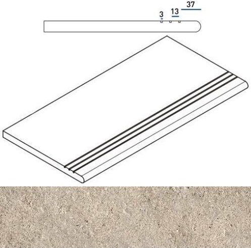 620040000095 Ступень Everstone X2 Дезерт Закругленная Грип 30x60