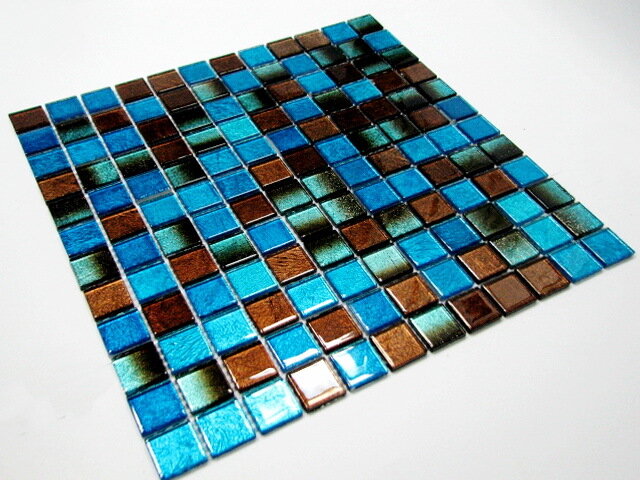 CR 5079 На пол Crystal Фольгированная бирюзово-коричневая 30x30 - фото 2