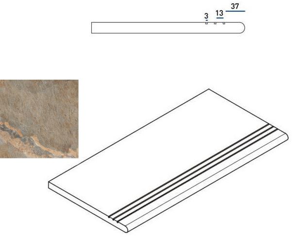 620040000025 Ступень Magnetique X2 Петрол Дарк Закругленная Грип 30x60