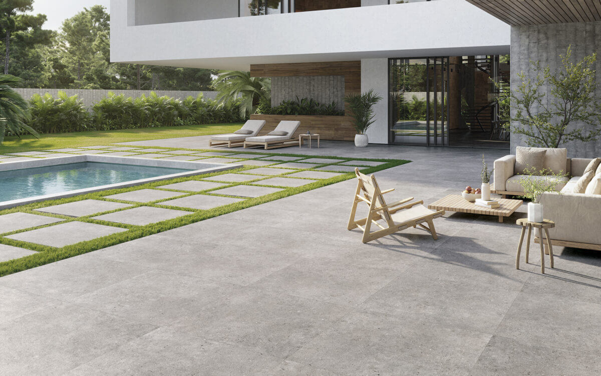 На пол Cement Stone Dark Grey Lapp 60x120 - фото 15