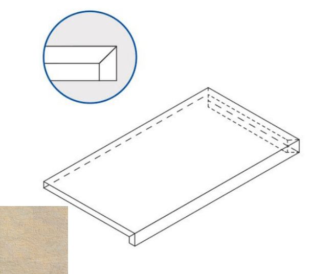 620070000710 Ступень District X2 Сэнд 33x60 Угловая Правая Натуральная