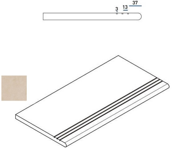 620040000066 Ступень Materia X2 Магнезио Закругленная Грип 30x60 Левая