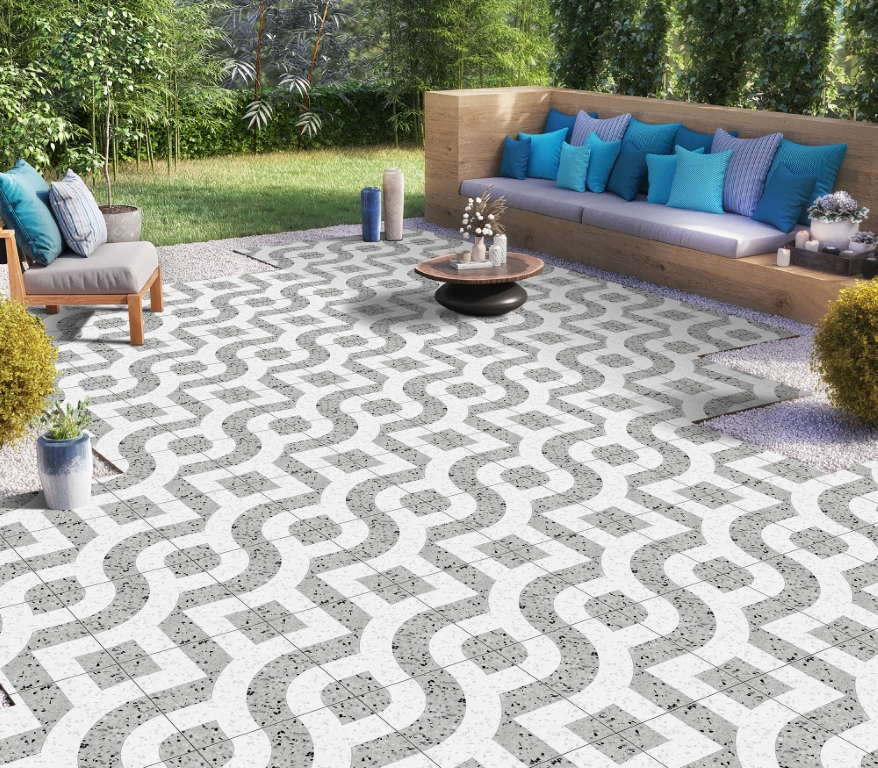 На пол Artstone Infinia Collection Spin Tropic Bianco Matt 40х40 - фото 11