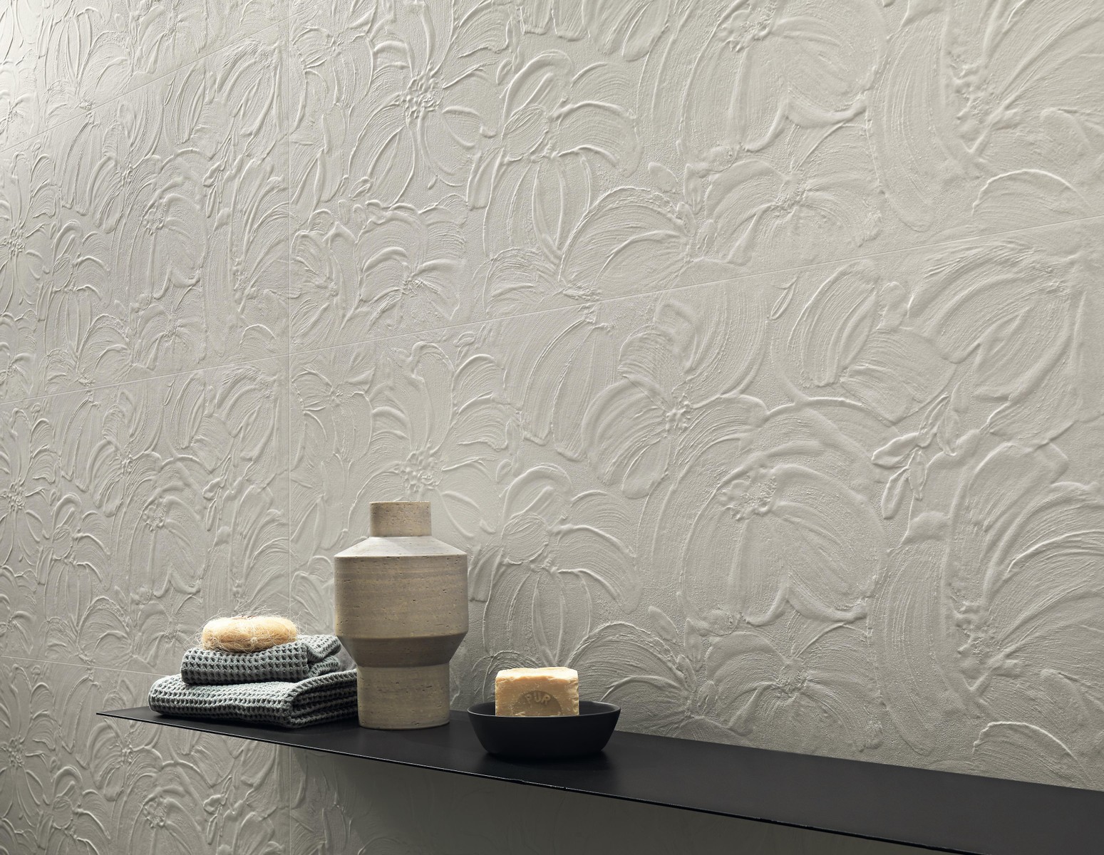 AHQV Настенная 3D Wall Plaster Bloom White 50x120 - фото 10