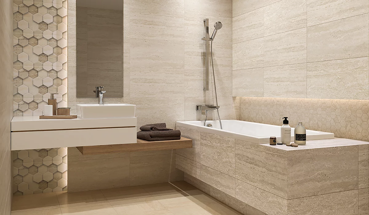 Декор Sunlight Stone Beige Hexagon 22x25.5 - фото 5