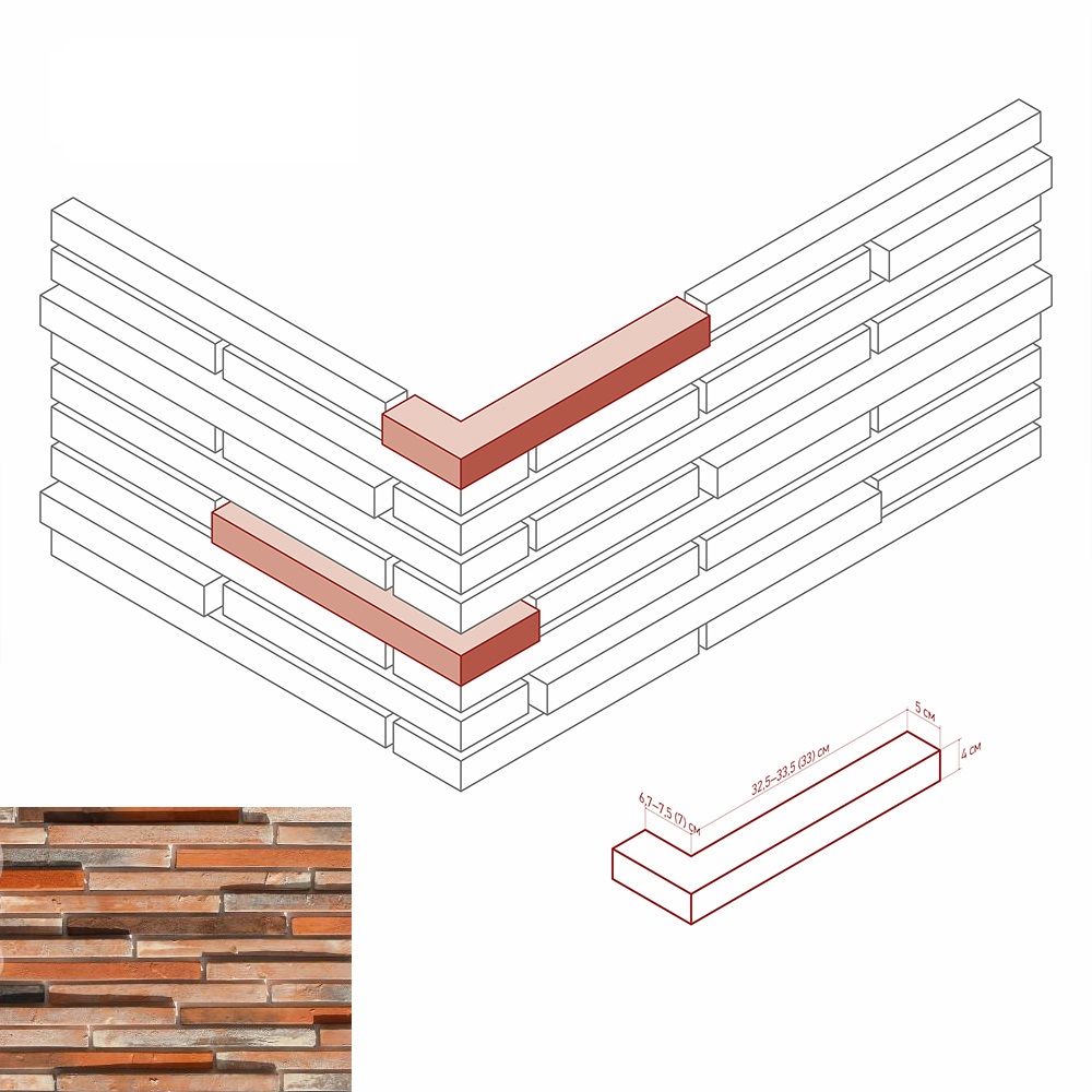 691-58 На стену Реген Брик 691-58 3D Design угол