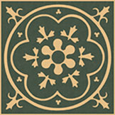 Декоративная вставка Метлахская плитка 070E009D301 ENC 09 Cognac (Black) 7x7