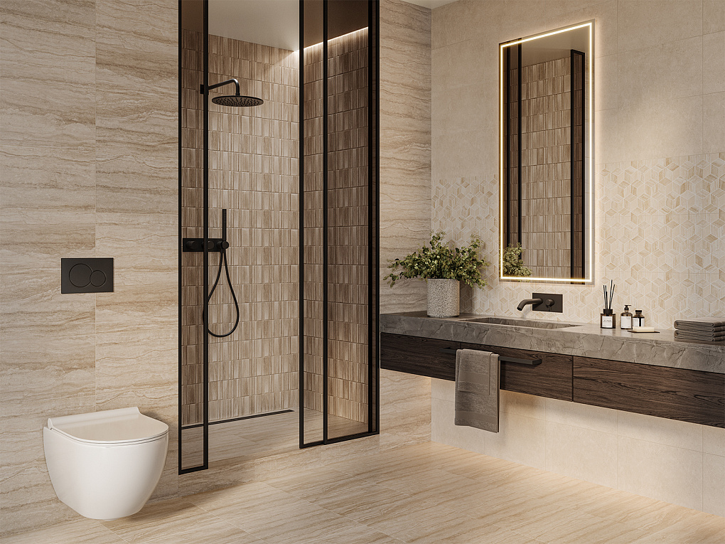 010100001563 На стену Треви Бежевый низ 04 25x40 - фото 12