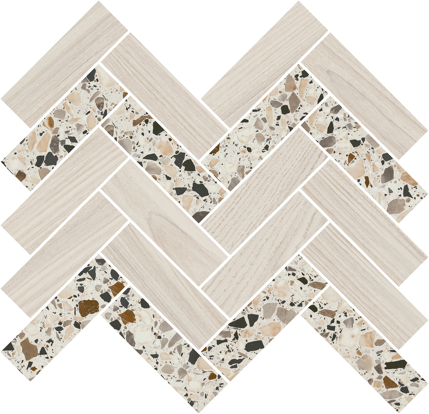 T042/SG5113 На пол Монтиони Мозаичный Миндальный 34x35.5 - фото 2