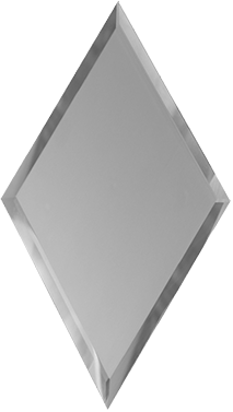 РЗСм1-01 Настенная Зеркальная плитка Серебряная матовая ромб с фацетом 10 мм 20x34