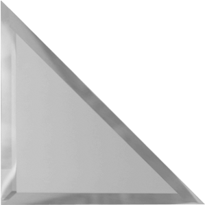 ТЗСм1-15 Настенная Зеркальная плитка Треугольная серебряная матовая с фацетом 10 мм 15x15