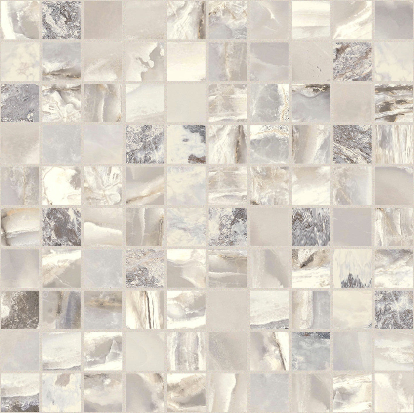 767759 На пол Onyx and More White Blend Glossy Mosaico 3x3 30x30