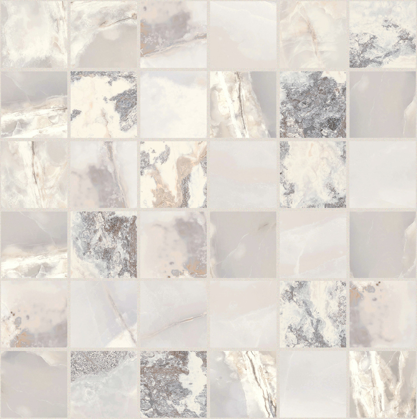 767752 На пол Onyx and More White Blend Glossy Mosaico 5x5 30x30