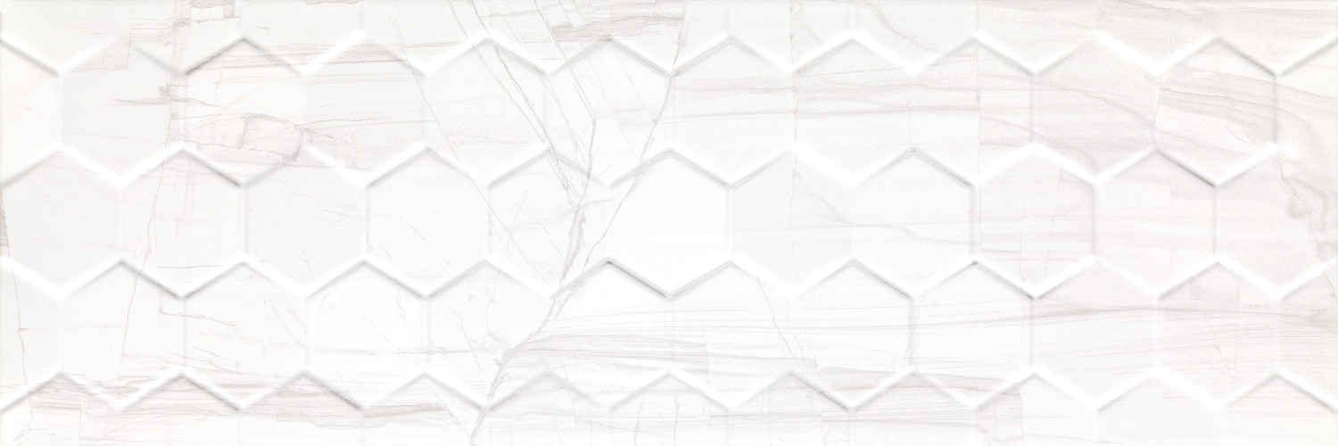 На стену Brennero  White Hexagon Rett 25x75