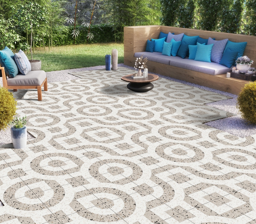 На пол Artstone Infinia Collection Spin Tropic Bianco Matt 40х40 - фото 10