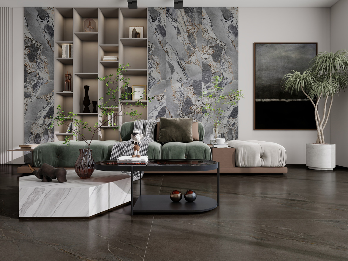 На пол Vulcano Grigio Glue Grit 60x120 - фото 3