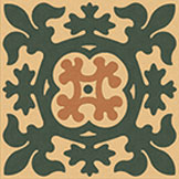 Декоративная вставка Метлахская плитка 070E002D301 ENC 02 Cognac (Black Red) 7x7