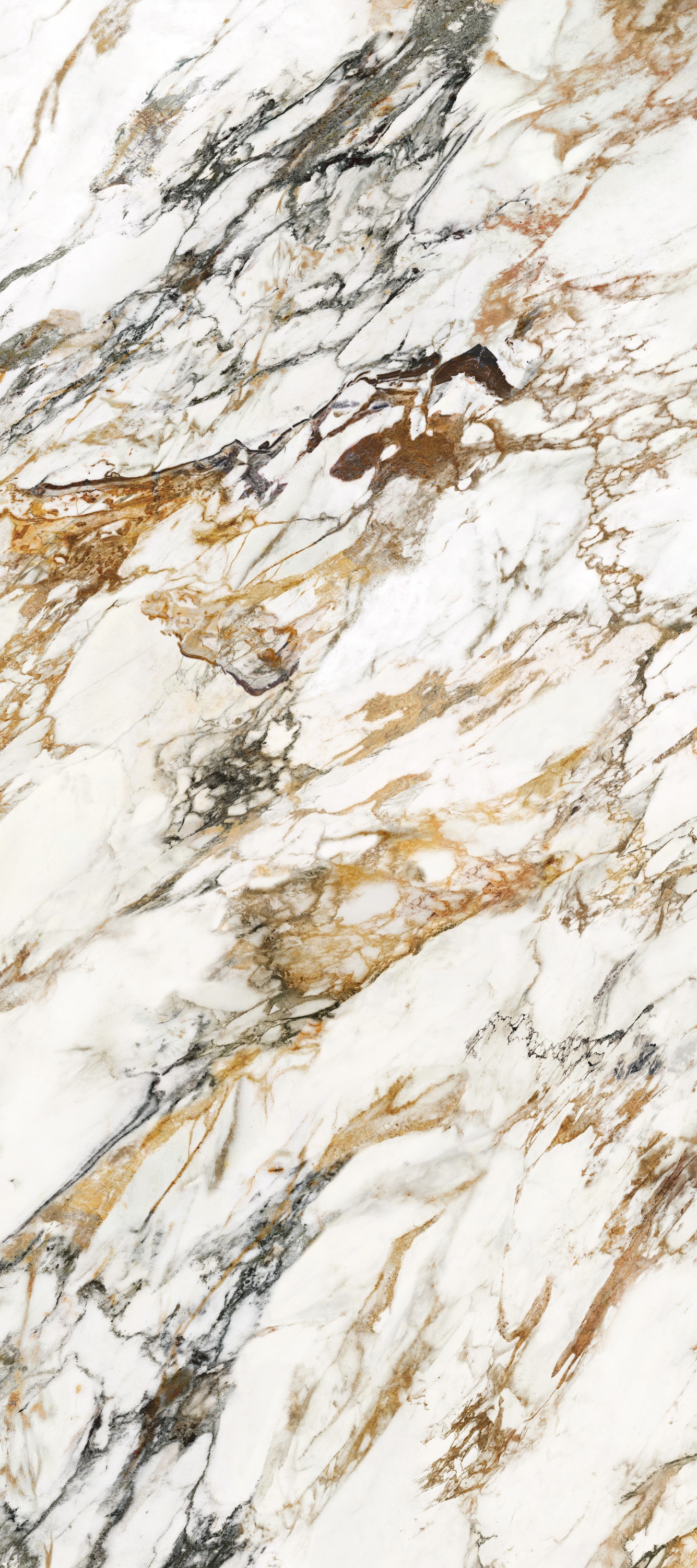 На пол Hermes Golden Rimmed White Polished Спеченный камень 1200x2700x6