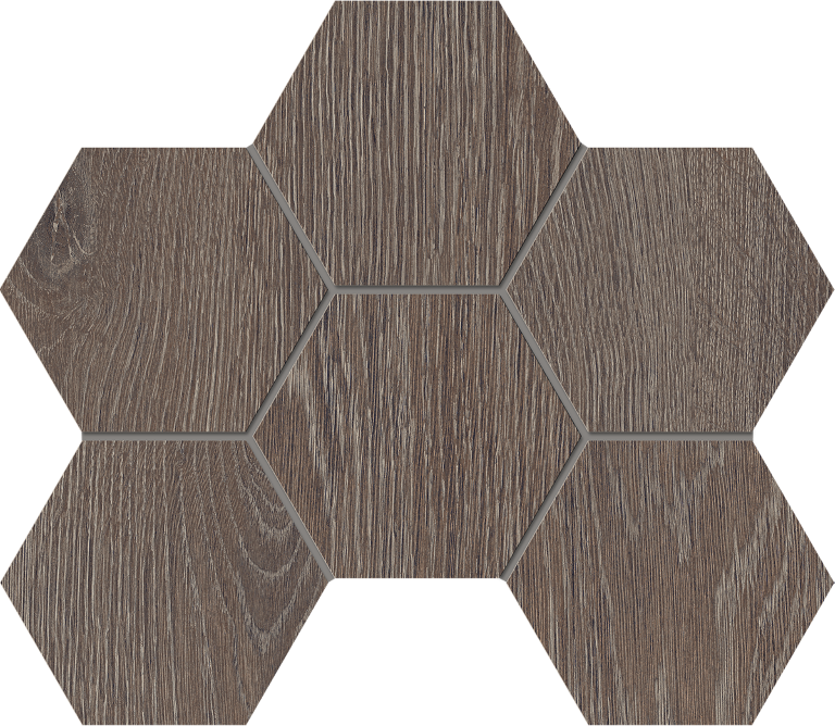 Mosaic/KW03_NR/25x28,5x10/Hexagon Декор Kraft Wood KW03 Wenge Hexagon структурированный 25x28.5
