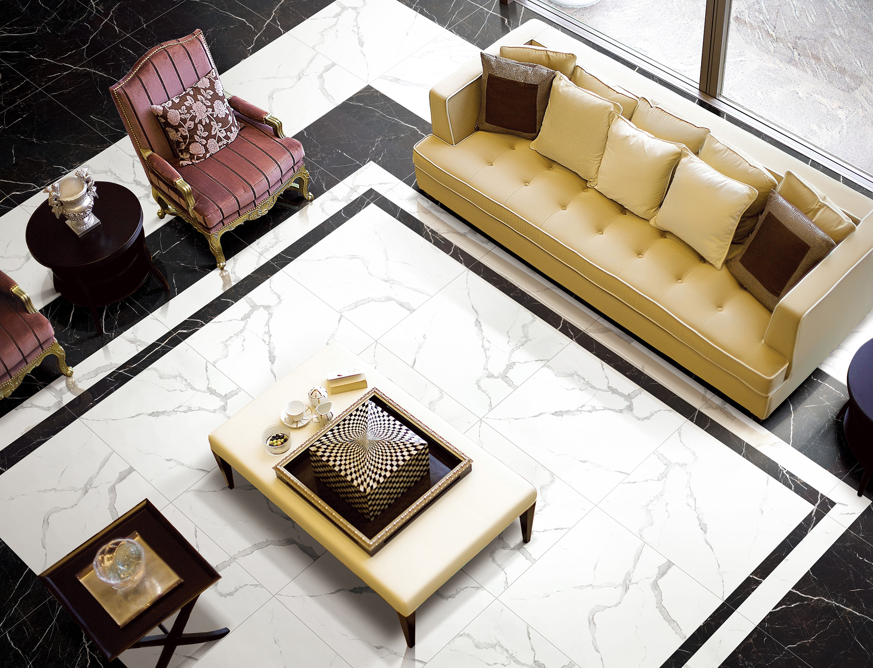 На пол Marble Porcelain Breccia marengo POL 120x60 5696 - фото 4