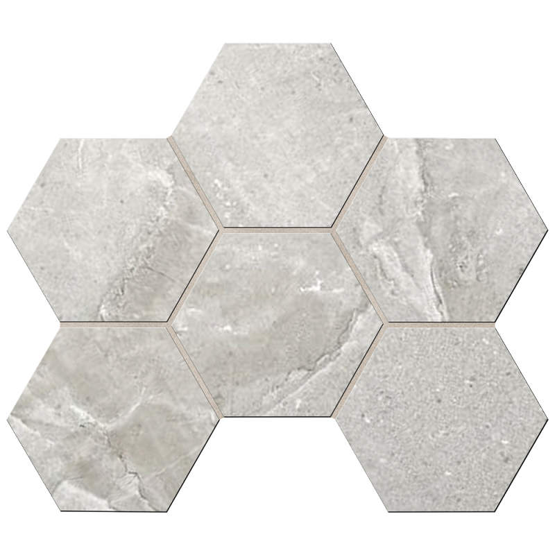 Mosaic/KA01_NS/25x28,5x10/Hexagon Декор Kailas KA01 Grey Hexagon Неполированная