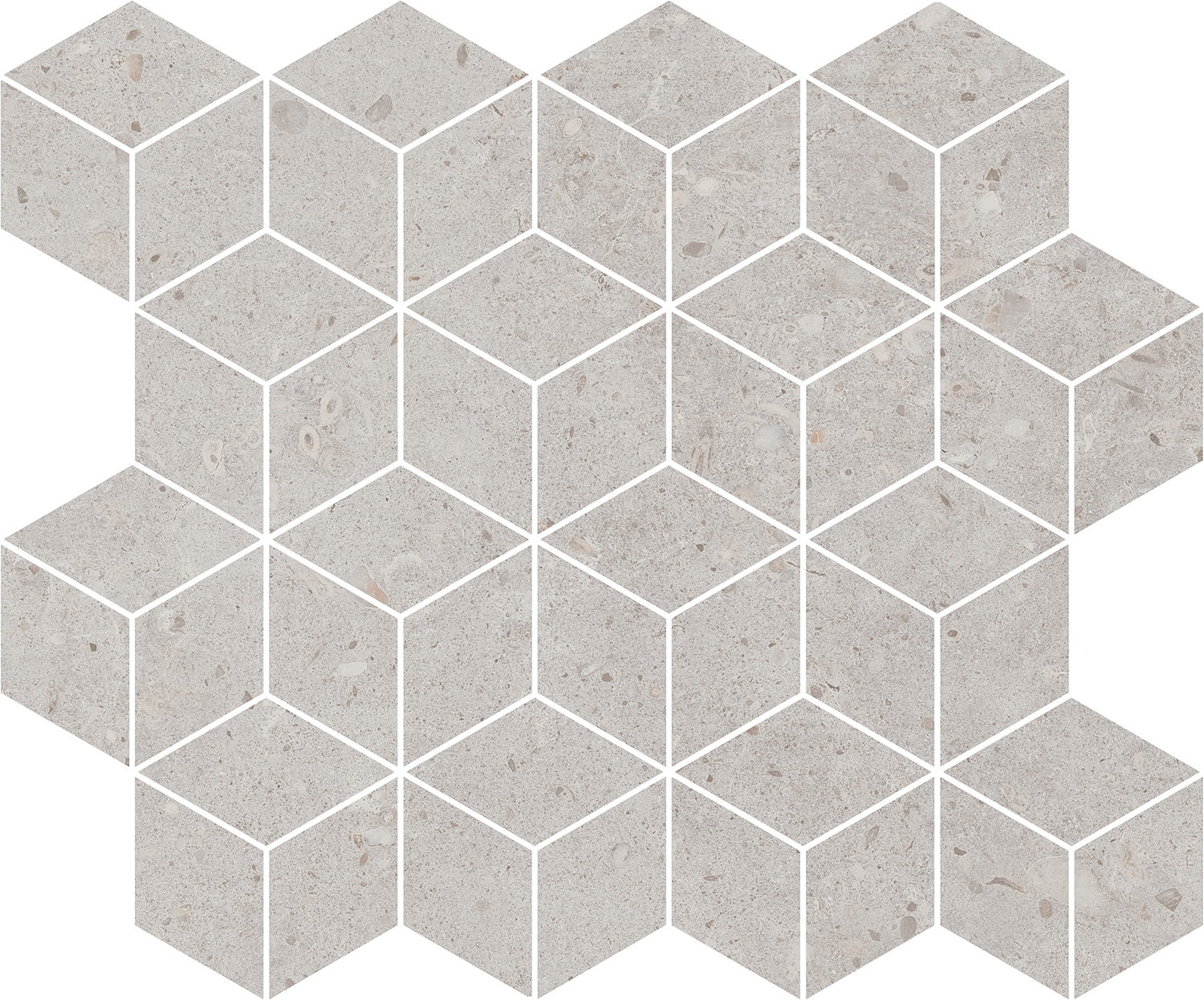 T017/14053 Декор Риккарди Мозаичный Серый Светлый Матовый 45x37.5 - фото 2