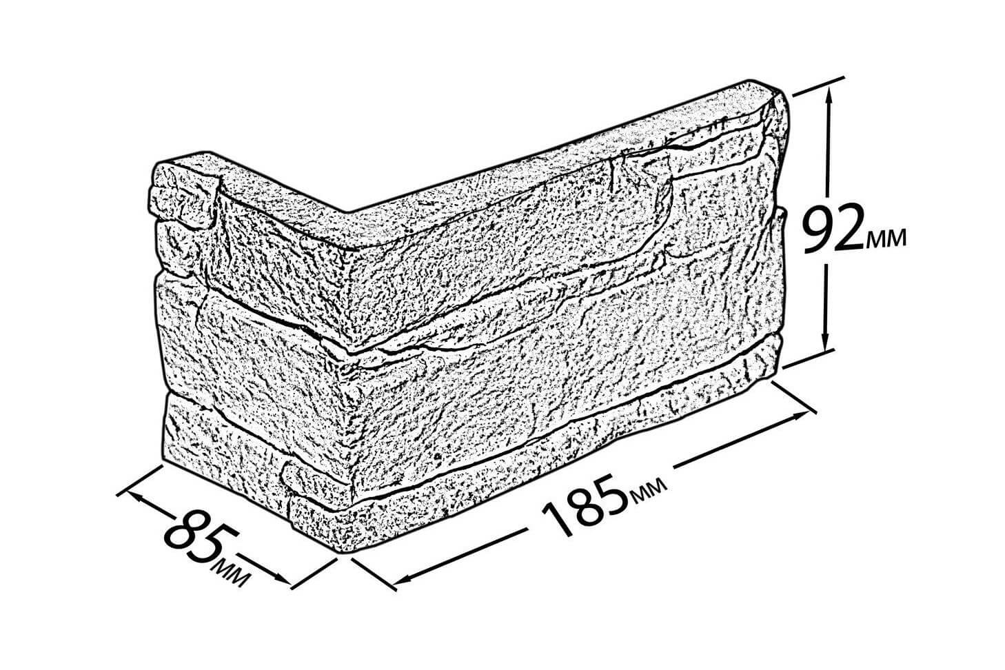 На стену Скала Коричневая Угол 85х185x92 - фото 2