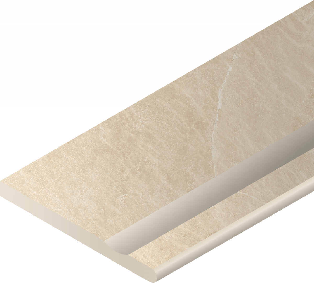 620090000397 Ступень Materia X2 Магнезио Бортик 30x60 с Выемкой Закругленный Правый Натуральный