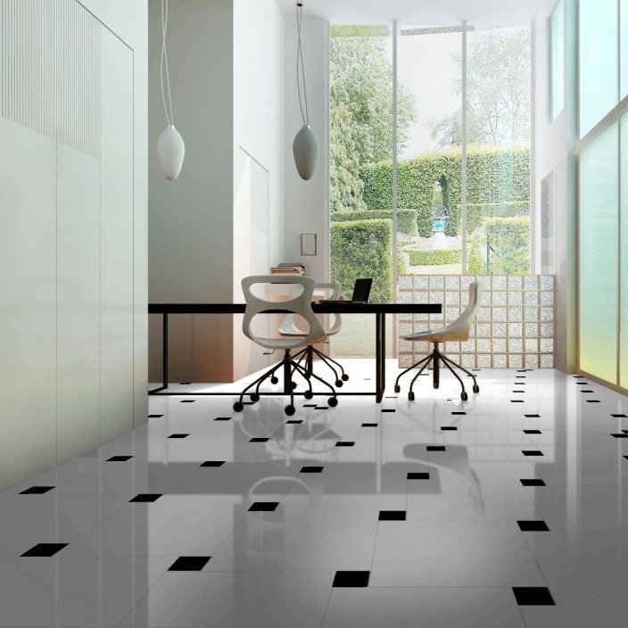 На пол Porcelain Tile 60x60 Minimal Ivory Polish 60x60 - фото 5