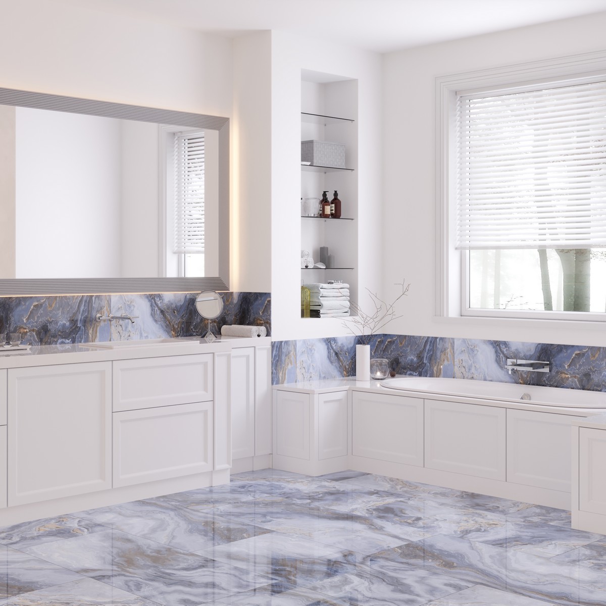 N20354 На пол Luxury Arabesque Blue Polished 60x120 - фото 29