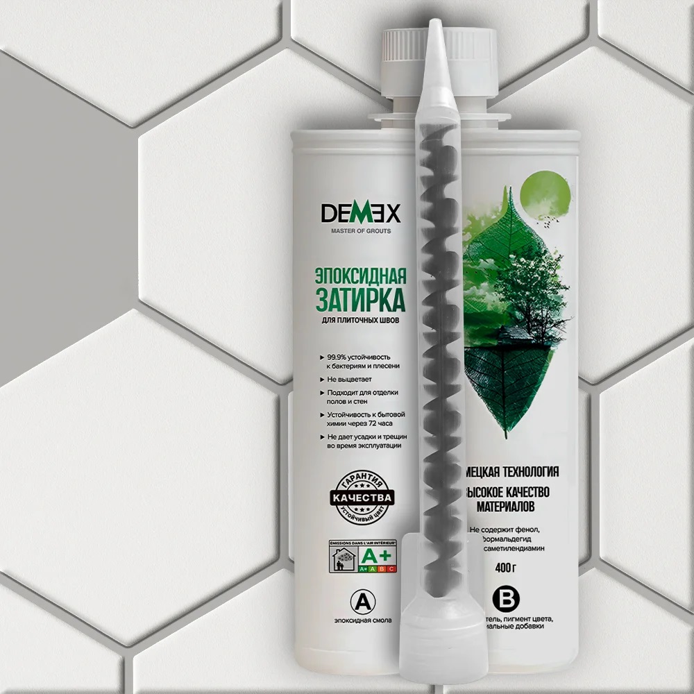  Глянцевая двухкомпонентная эпоксидная затирка 105 Пепельный серый