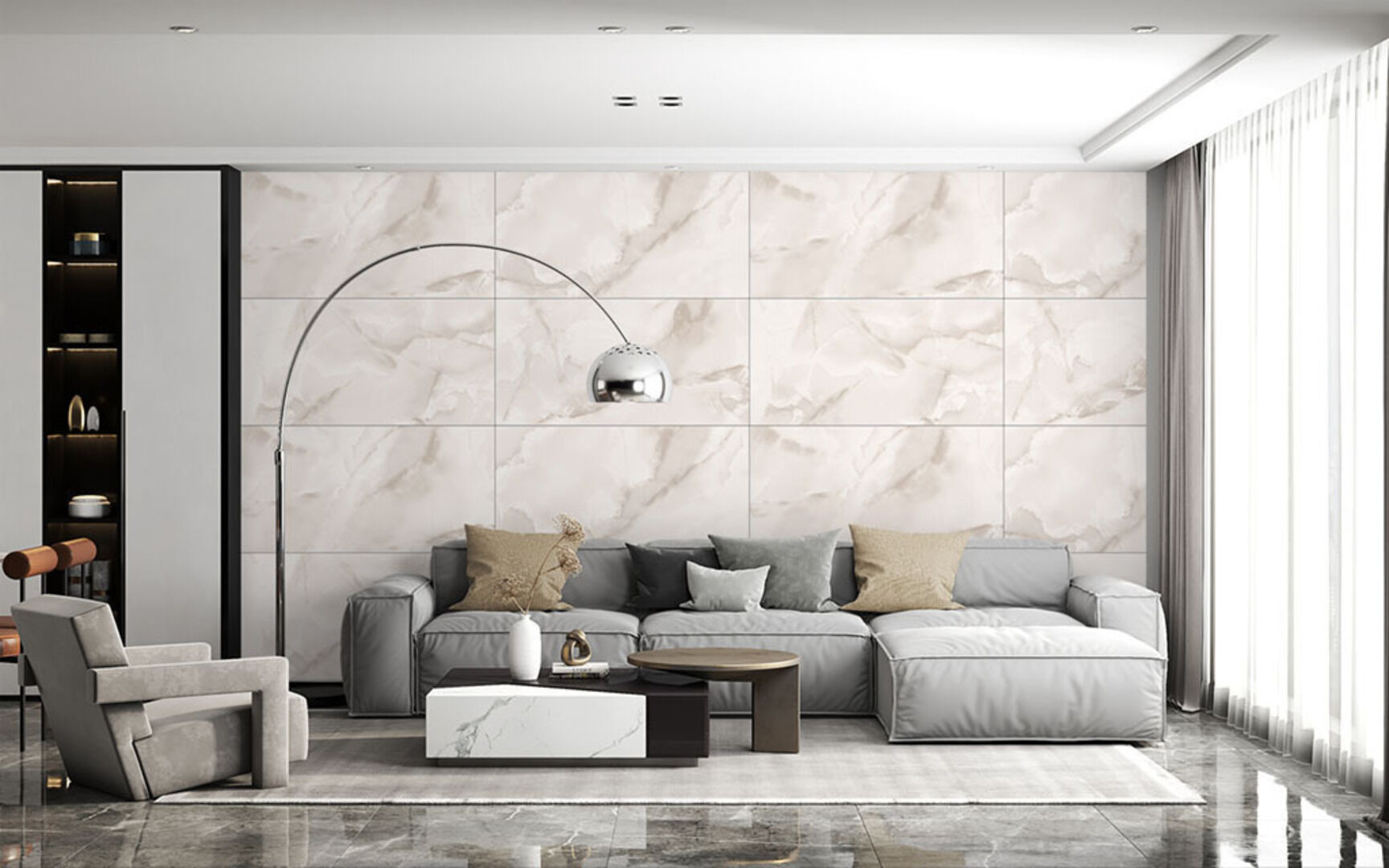 На пол Mercato Onyx Crema Glossy 120x60 - фото 13
