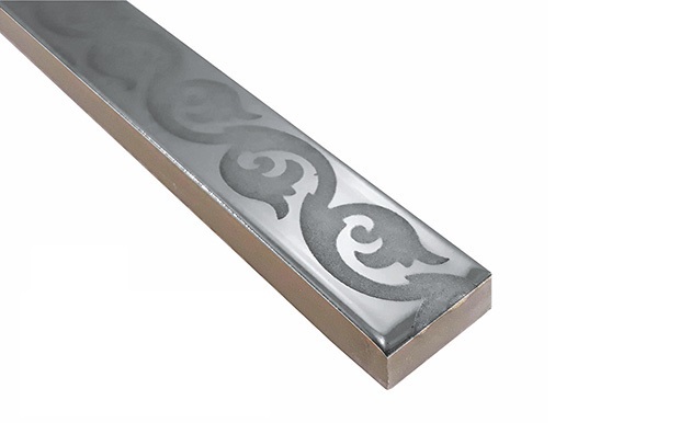 БК 214 Бордюр Керамические бордюры Волна платина матовый 2х60 - фото 2