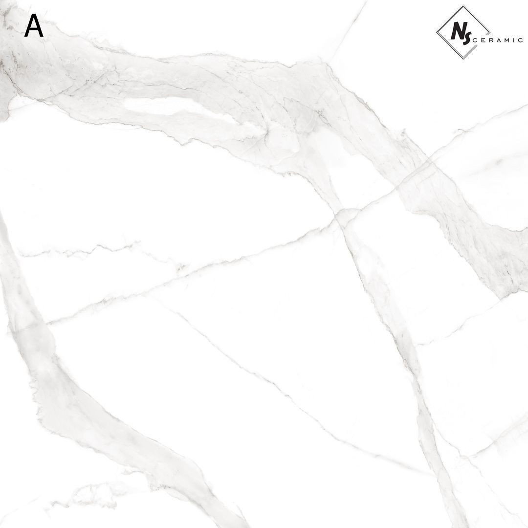 NSC8034(A,B) На пол Porcelain Tile (A.B) Белый глянцевый 80x80 - фото 2