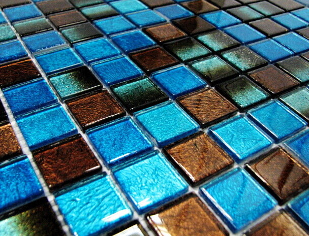 CR 5079 На пол Crystal Фольгированная бирюзово-коричневая 30x30 - фото 3