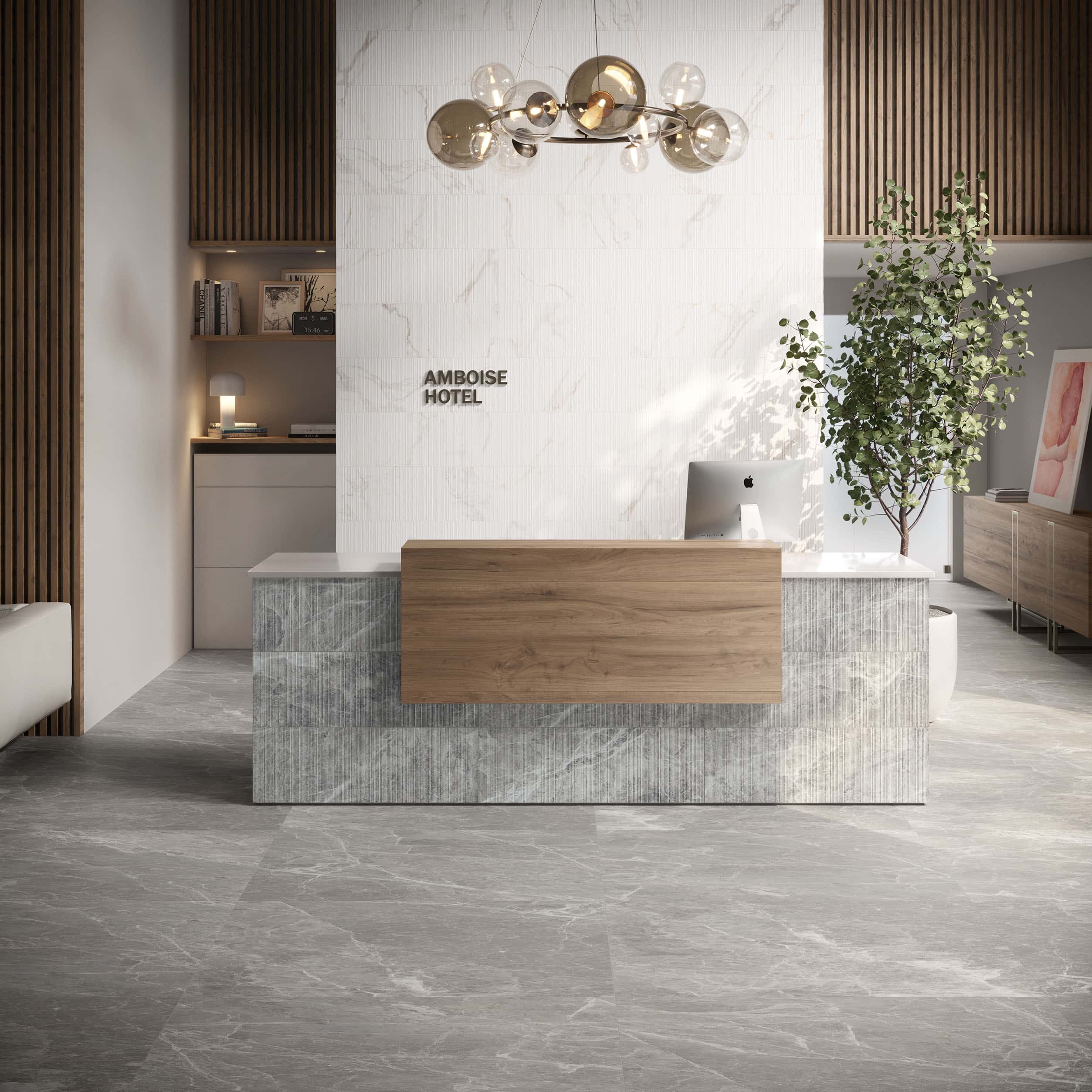 192813 На стену Pave Wall 30.90 Grigio Ribbed 30x90 - фото 6