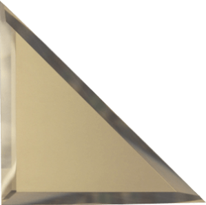 ТЗБм1-15 Настенная Зеркальная плитка Треугольная бронзовая матовая с фацетом 10 мм 15x15