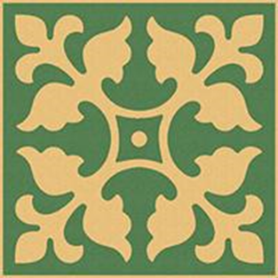 Декор Метлахская плитка 100E012D301 ENC 12 Cognac (Dark green) 10x10