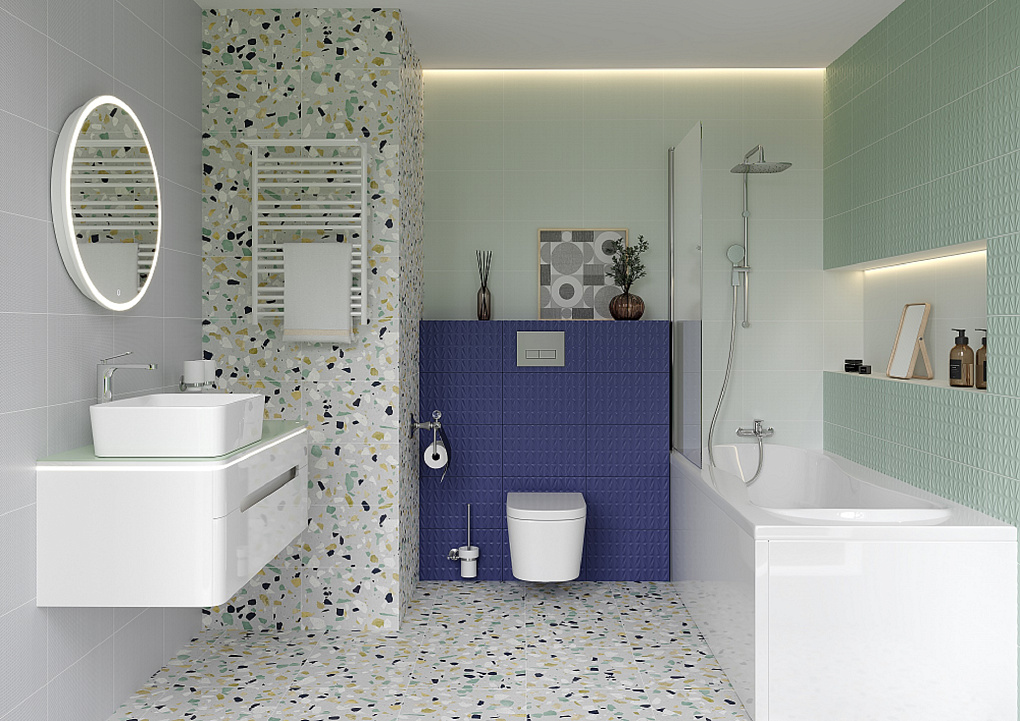 010100001196 На стену Конфетти Зеленый верх 01 25х40 - фото 2