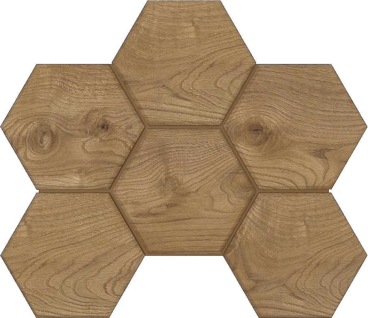 Mosaic/SI04_NS/25x28,5x10/Hexagon Декор Selection SI04 Walnut Hexagon 25x285 Неполированная