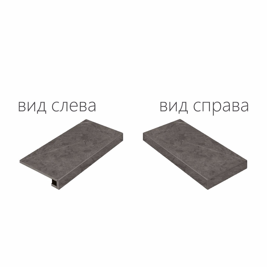 620070000633 Ступень Charme Evo Floor Project Антрачит 60 Угловая Правая Натуральная