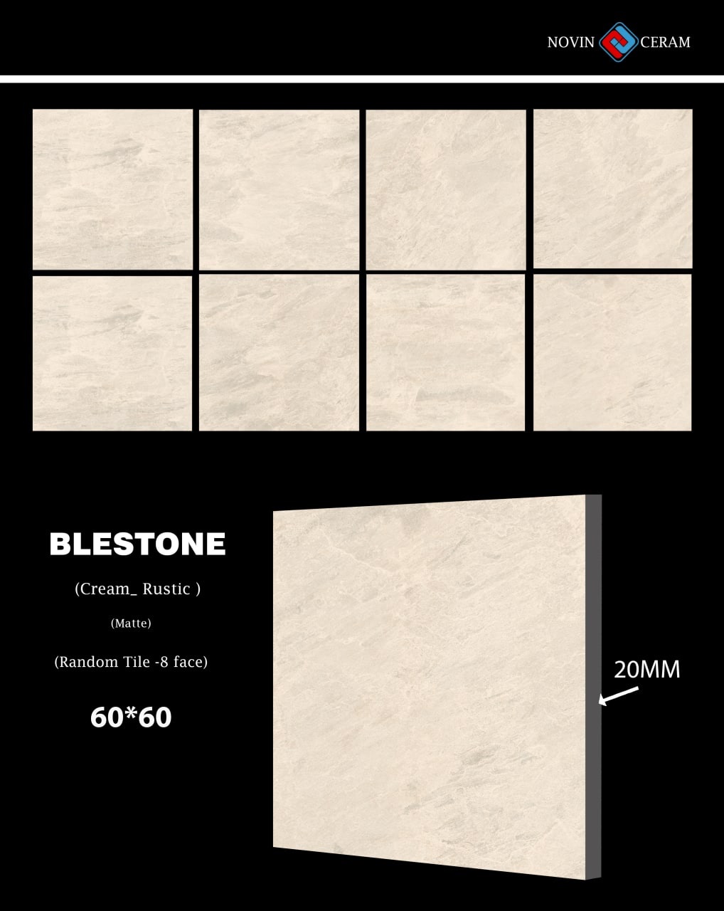 Novin Ceram Yazd Tile Co Blestone